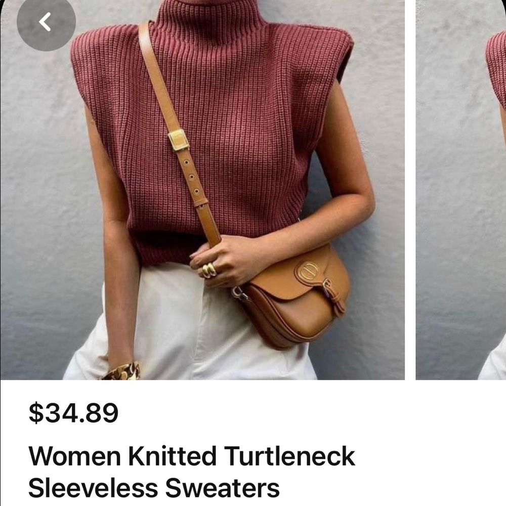 Womens turtleneck sleeveless sweater